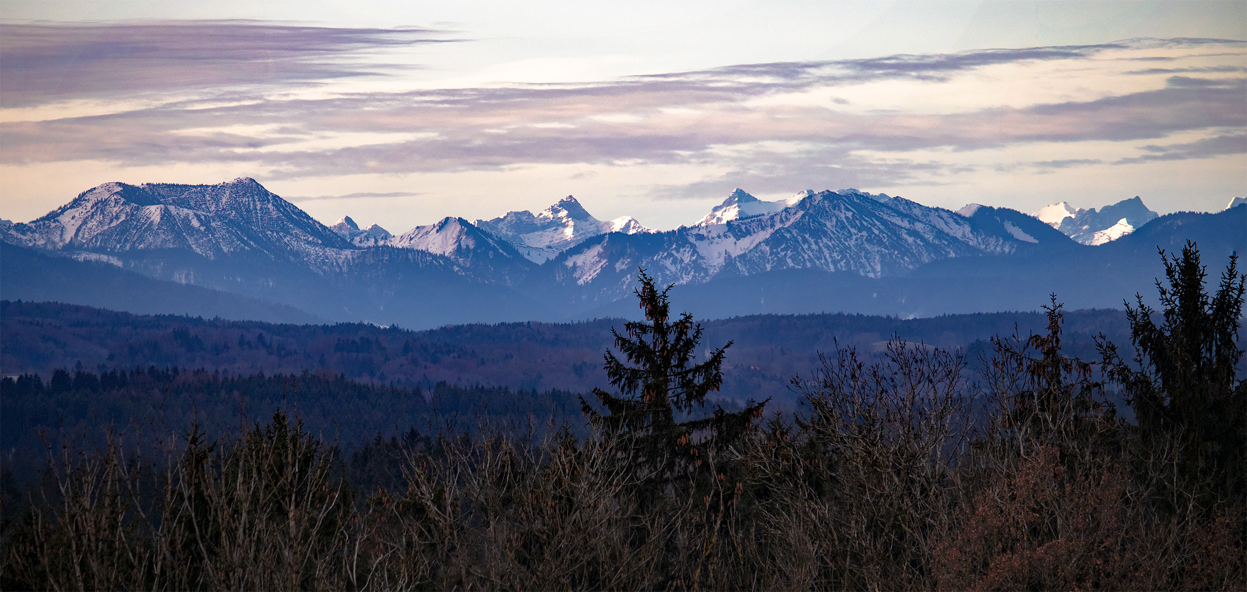🇩🇪 Rosenheimer Land: Alpenblick von Kleinhöhenrain (20.02.23)