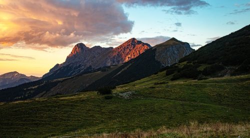 Falkenhütte_Falkengruppe_Sonnenuntergang_1 Kopie